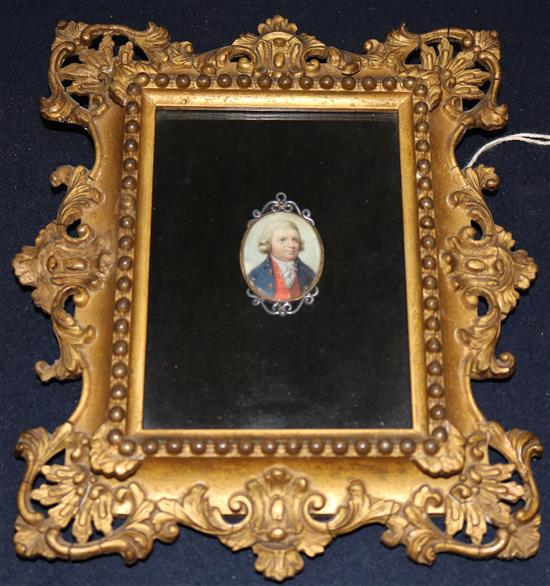 18th century English School Miniature of George Kerr